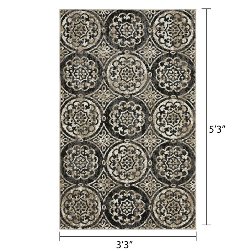 Tapis gris Darbyville, Rectangle 3 pi 3 po x 5 pi 3 po
