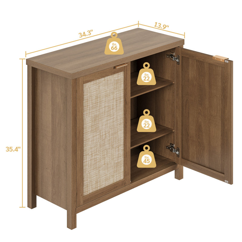 Safura 34.3'' Sideboard, Natural Oak