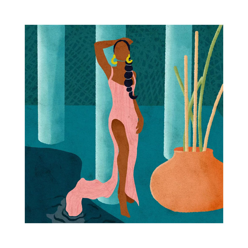 « Mel » par Reyna Noriega-impression, H 18 po x l 18 po x 1,5 po, Toile tendue, Pas de tapis