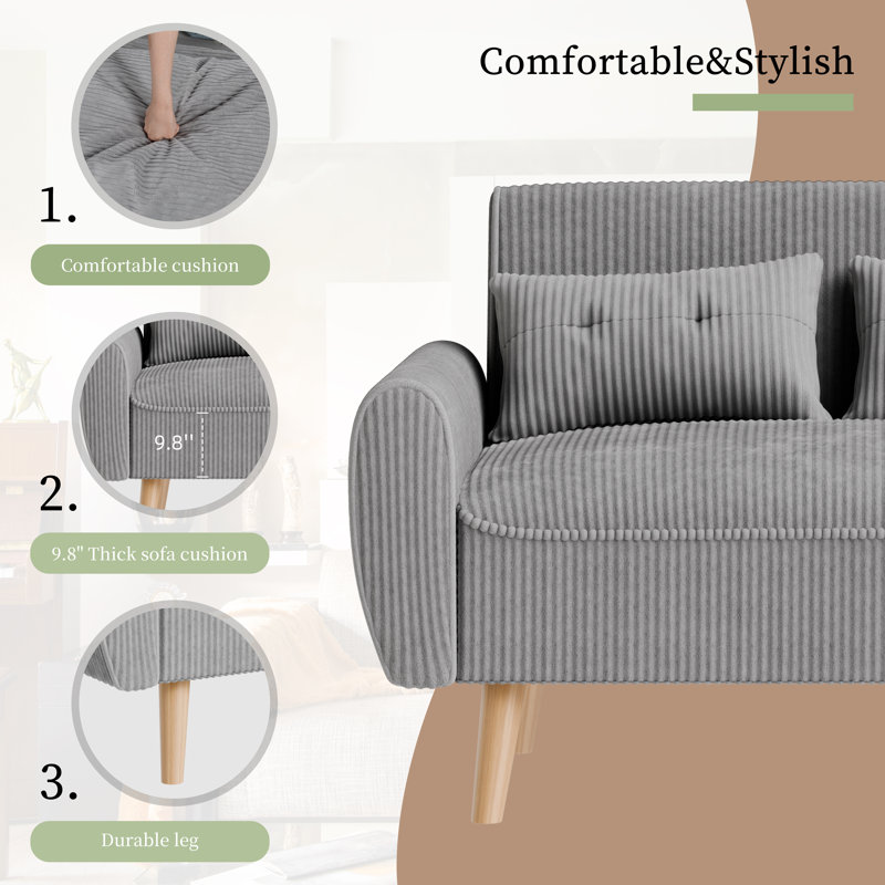 Bergthold Upholstered Armchair, Light Gray