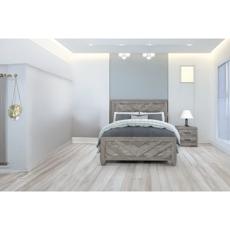 Ensemble de chambre à coucher Sibby, Gris rustique, Simple