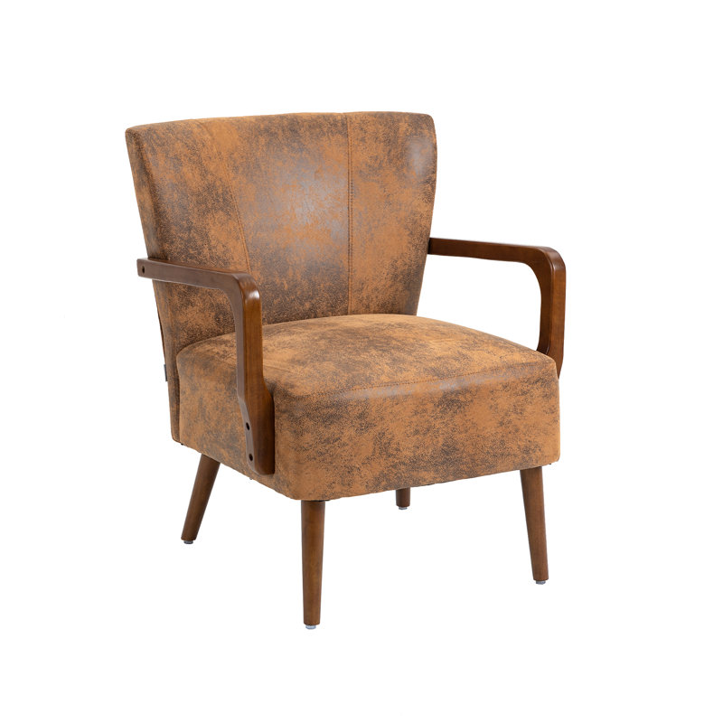 Fauteuil de 26,38 po de large Kardelen, Microsuède café