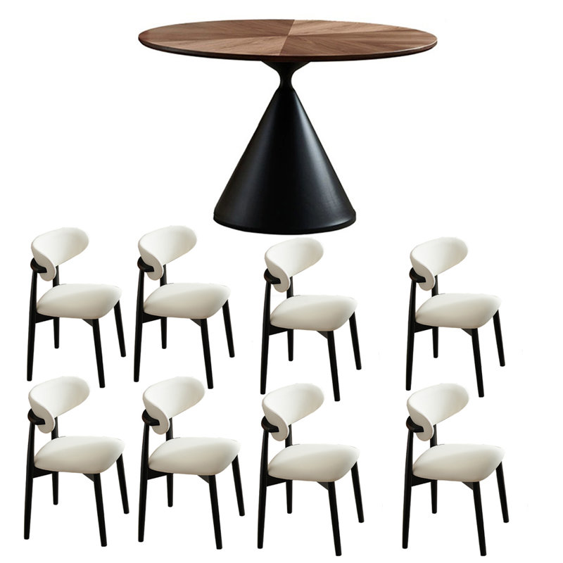 Ensembles de table de salle à manger vintage en bois massif., H 29,53 po x L 51,18 po x l 51,18 po