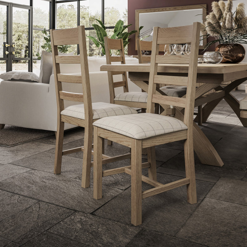 Harringworth Slat Back Dining Chair Check, Natural