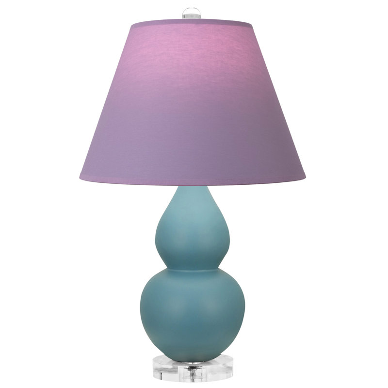 Petite lampe d'appoint à double gourde, Bleu acier, Lavande / prune