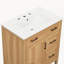 Meuble-lavabo de salle de bain en bois massif de 76 cm (30 pouces), avec cadre en bois massif, 1 porte à fermeture amortie, 2 tiroirs à fermeture amortie et tablette réglable.