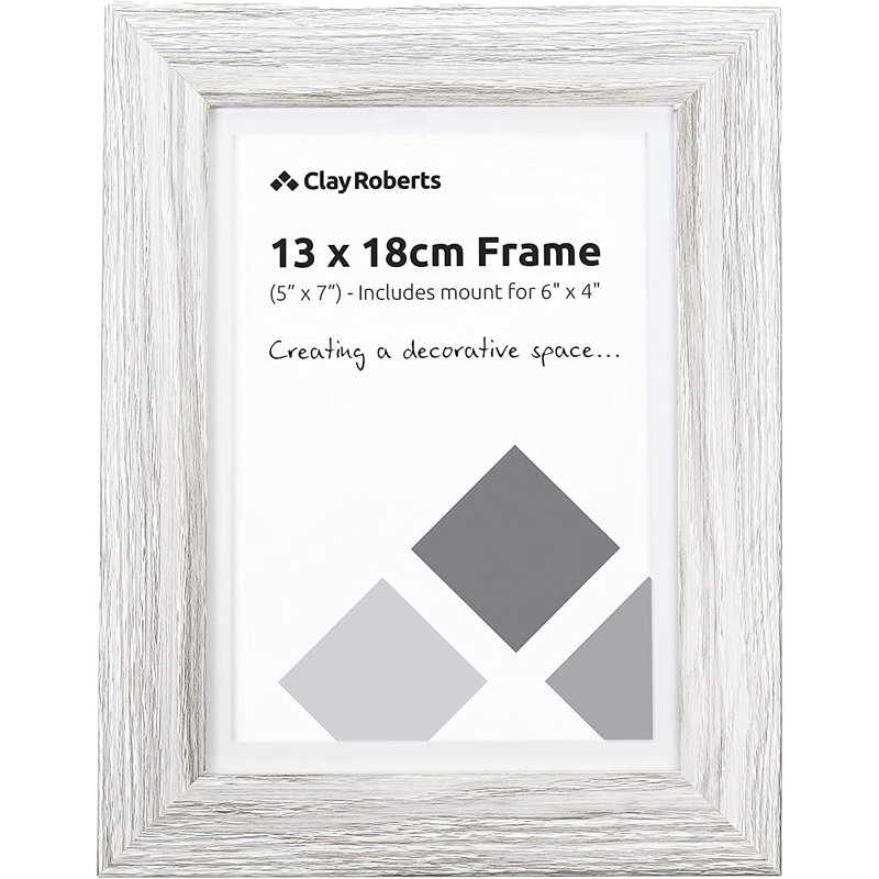 Matte Picture Frame with Mat, Light Grey