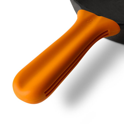 Greater Goods Silicone Handle Cover for Greater Goods Cast Iron Skillet and Griddle, Pumpkin Orange
