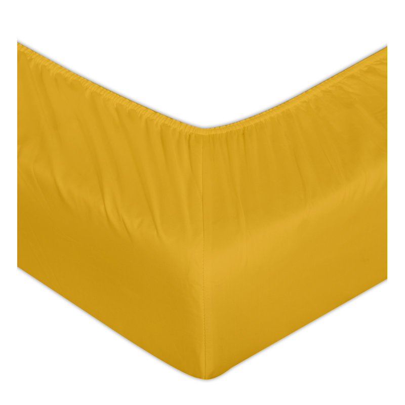 Pelletier 200 Thread Count Polyester Fitted Sheet, Soft & Durable Bed Sheet, Ochre, Double (4'6)