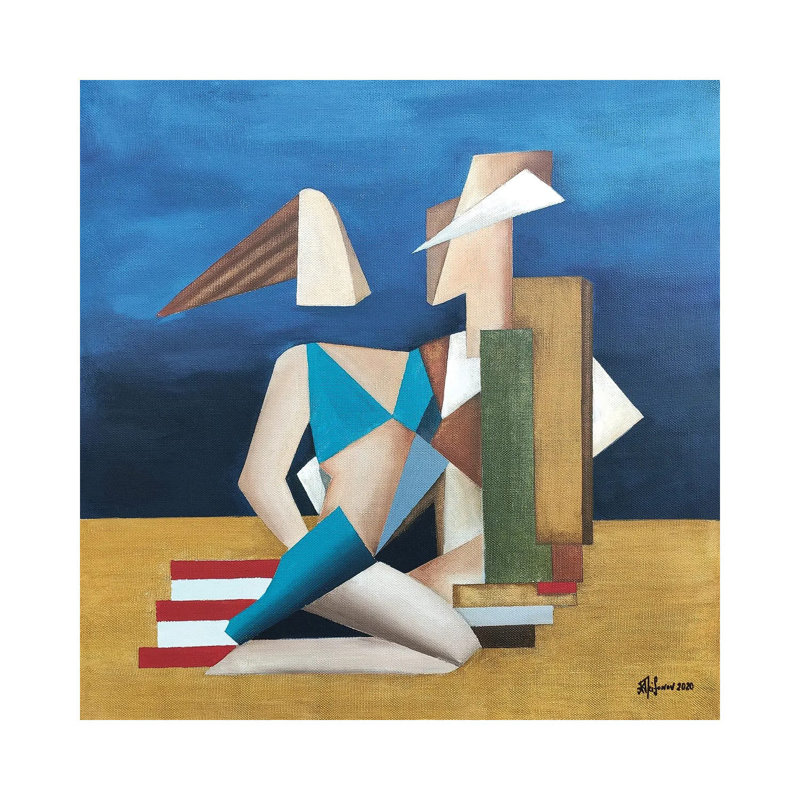 On The Beach by Alexander Trifonov - Wrapped Canvas Painting, 45.72 cm H x 45.72 cm W x 3.175 cm D
