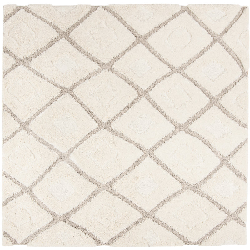 Napfle Olympia Shag Performance Geometric Rug, Square 6'7"