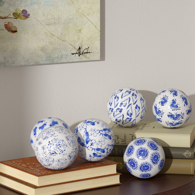 Farrell Decorative Ball Set , Blue Botanical