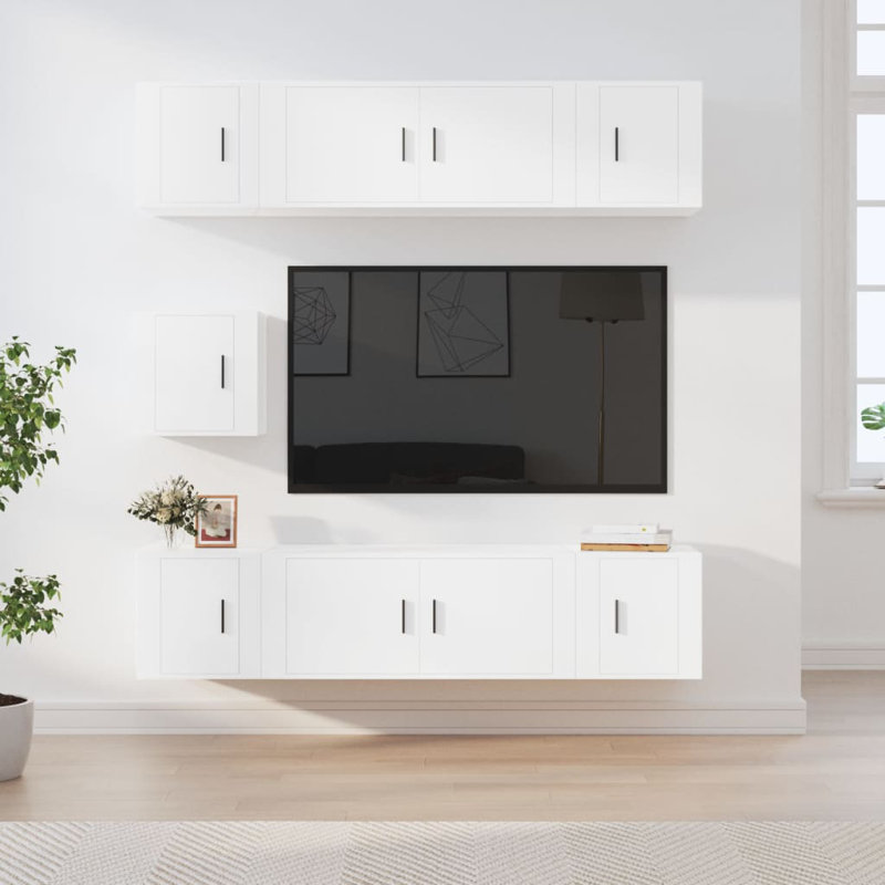 Alsen Unfinished Floating TV Stand for TVs up to 78", White