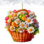 Ornements en forme de panier de marguerites en bois par Debrekht
