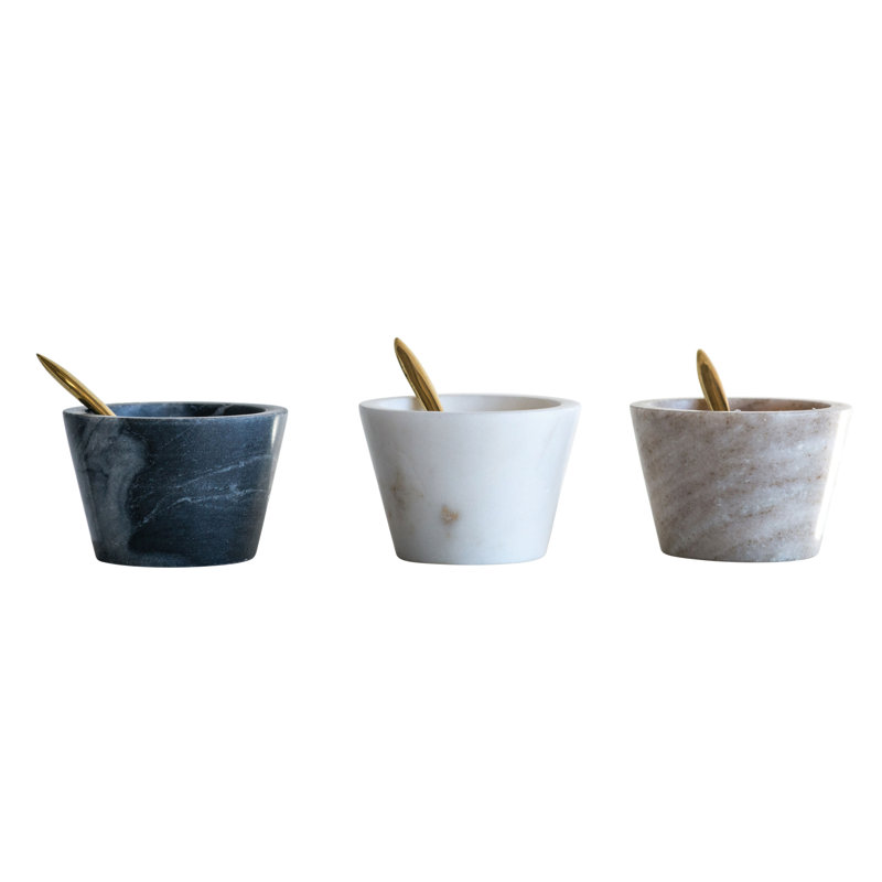 Mavis Marble Salt Cellar Set