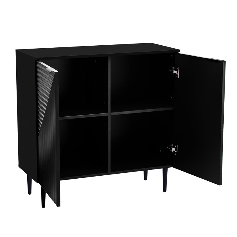 De 2 armoires latérales minimalistes - Décoration de porte géométrique, étagères réglables, grand espace de rangement pour meuble télé, grande capacité
