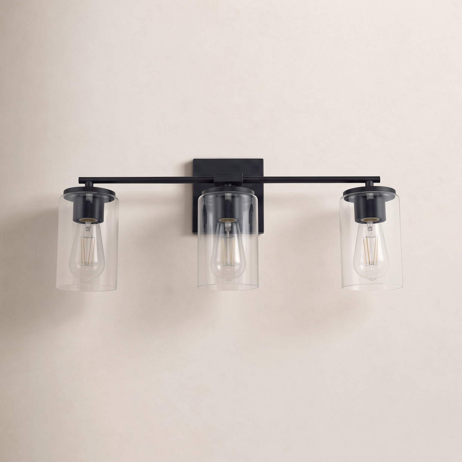 Gabi Linear Vanity Light, Matte Black, 3 Lights