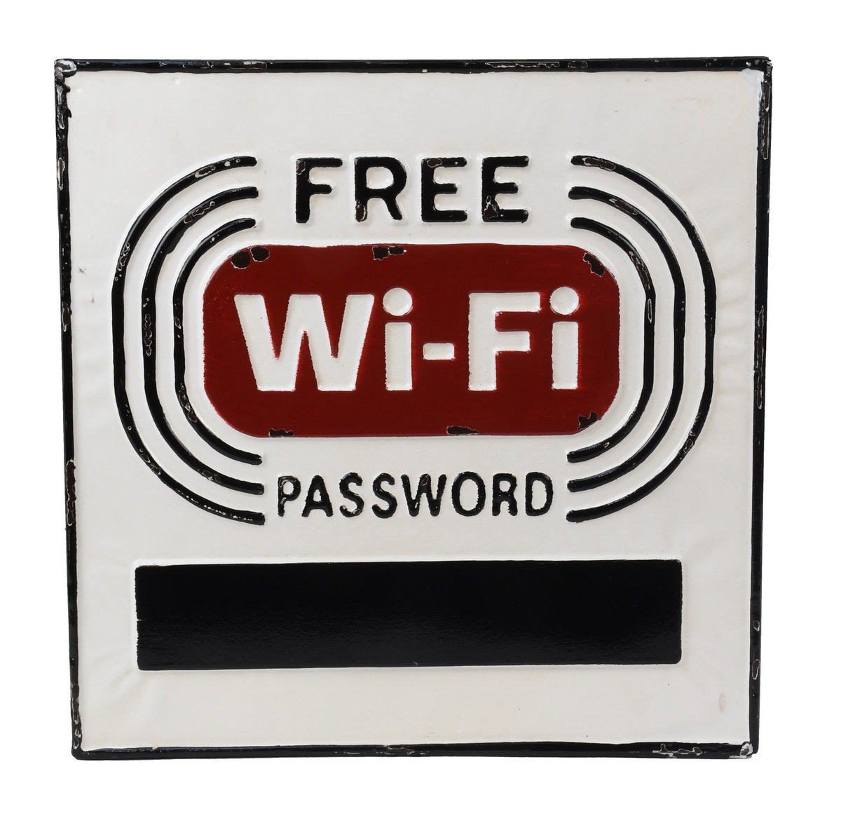 Rustic Metal Free Wi-Fi Password Dry Erase Marker Sign Business Shop Wall Decor