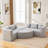 114.9" Boneless Modular With Unique Curved - End Modules, Deep Seating, And Construction In Grey Fabric Sectional Customizable Layout, Relaxing Seating-365099031