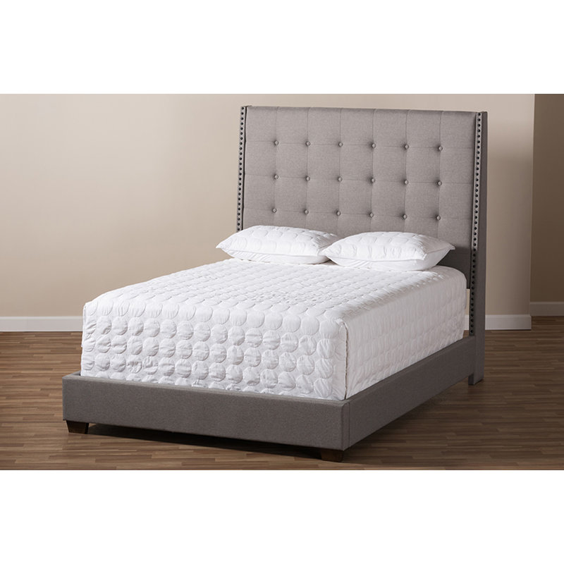 Lit tapissier standard Addington, Grand, Gris clair
