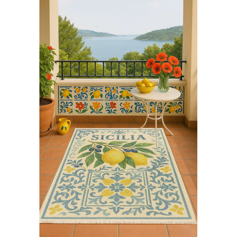 Sicilia Lemon & Olive Kitchen Mat