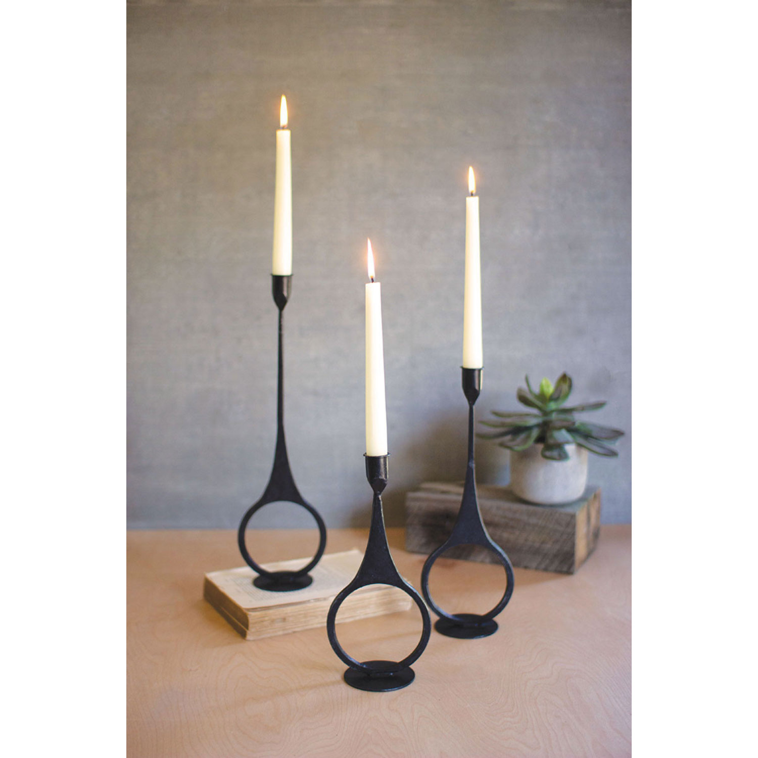 Ivy Bronx 15'' H Metal Tabletop Candlestick | Wayfair