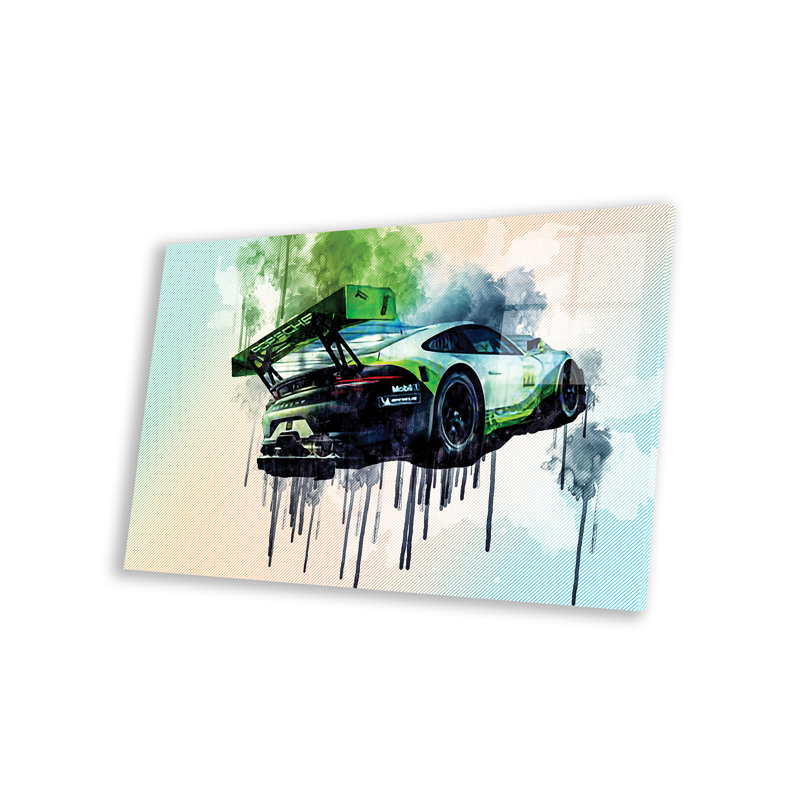Vue arrière de la voiture de course de la 911 Gt3 R de la voiture de sport allemande par Sissy Angelastro