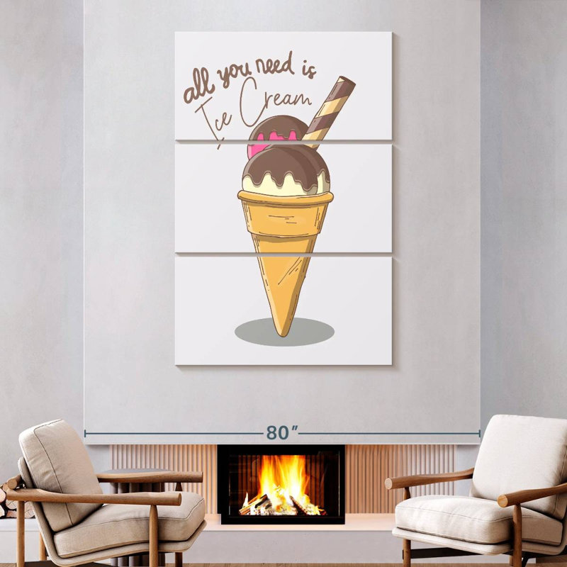Yarlin All You Need Is Ice Cream, H 74 po x l 48 po
