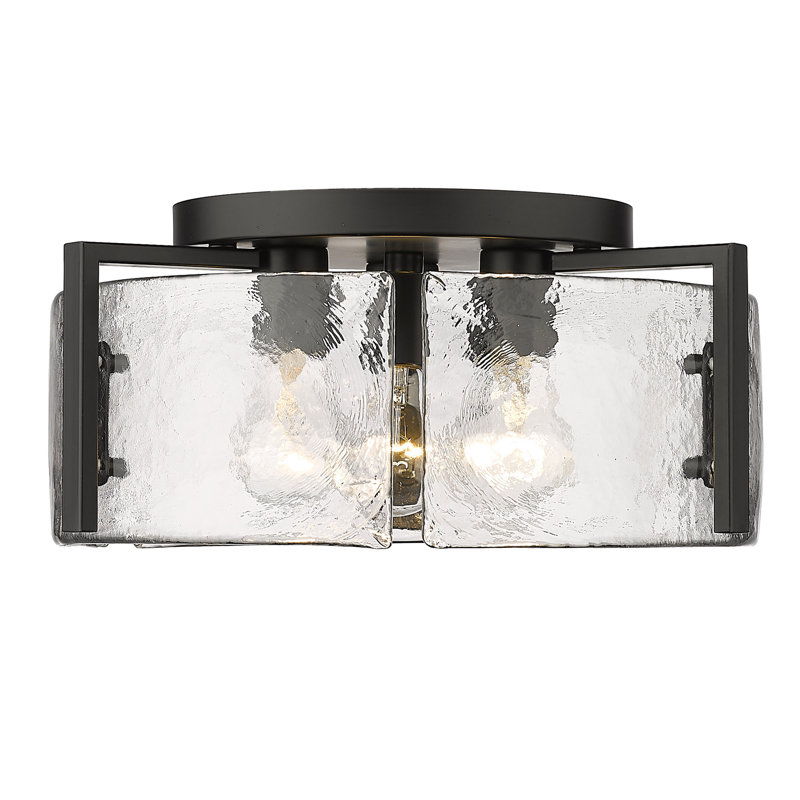 Kourtney Glass Flush Mount, Matte Black