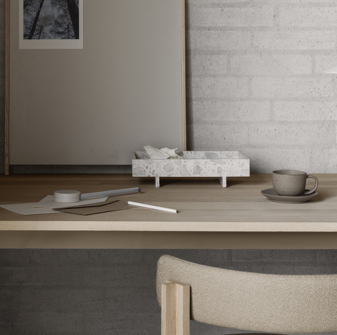 Abento Genuine Marble Decorative Tray, Nimbus Cloud