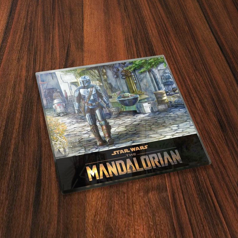 (Symboles) Ensemble de sous-verres en verre Starfire, Star Wars / The Mandalorian Collection 4