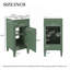 Meuble-lavabo de 40 cm (16 po) avec lavabo en céramique, meuble-lavabo simple autoportant avec porte à fermeture amortie, tablette réglable, style français, pieds robustes