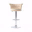 Ensemble de 2 tabourets de bar réglables en velours, pieds en métal plaqué argent, têtes de clou chromées, chaise d'appoint de base à hauteur de comptoir-1806017799