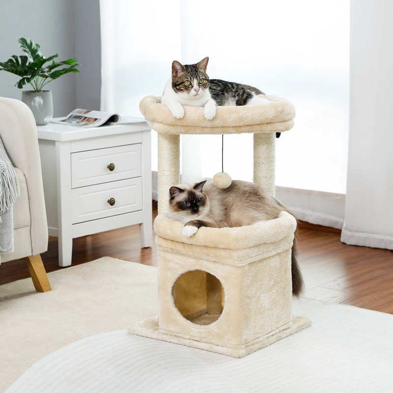 Tour d'intérieur pour chat en sisal naturel, Beige