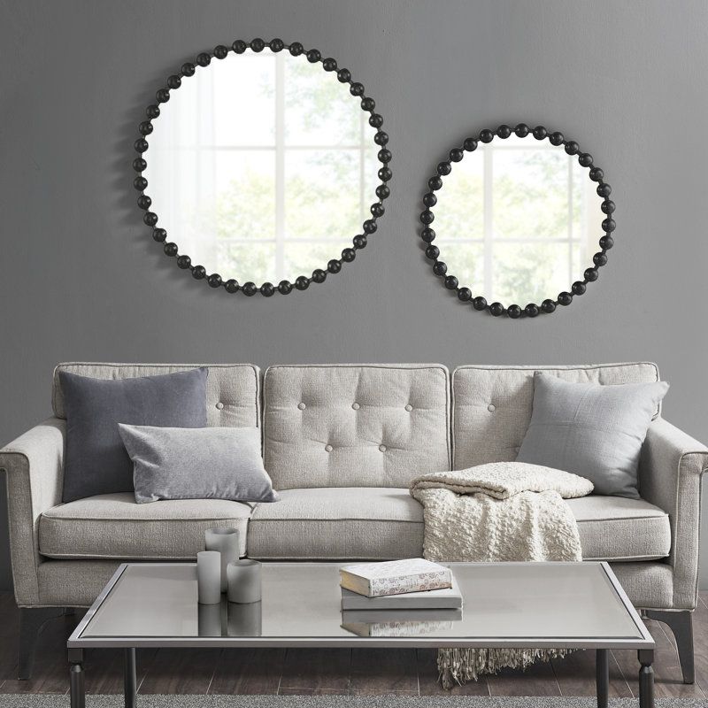 Miroir mural Marlowe, 36 po x 36 po, Noir, noir, noir, noir