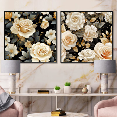 Watford - Ensemble de 2 collages carrés floraux