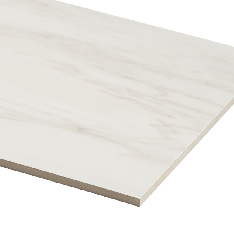 Carreau de porcelaine pour plancher et mur aspect marbre poli 12 "x 24" Bond Tile, Neige de dolomite