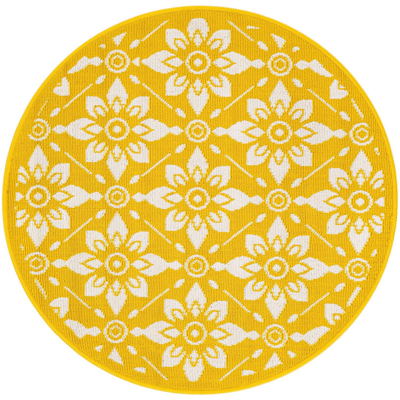Tapis jaune Aucun, Rond 3 pi 1 po