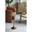 Table d'appoint mince en laiton avec plateau texturé doré et base en bois