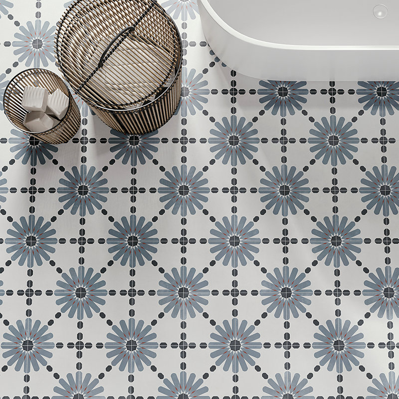 Plumeria 9" x 9" Porcelain Field Tile (10.65 sq. ft./ Case)