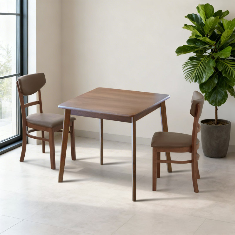 Ensemble de table de salle à manger 3 pièces Samuels, Noyer