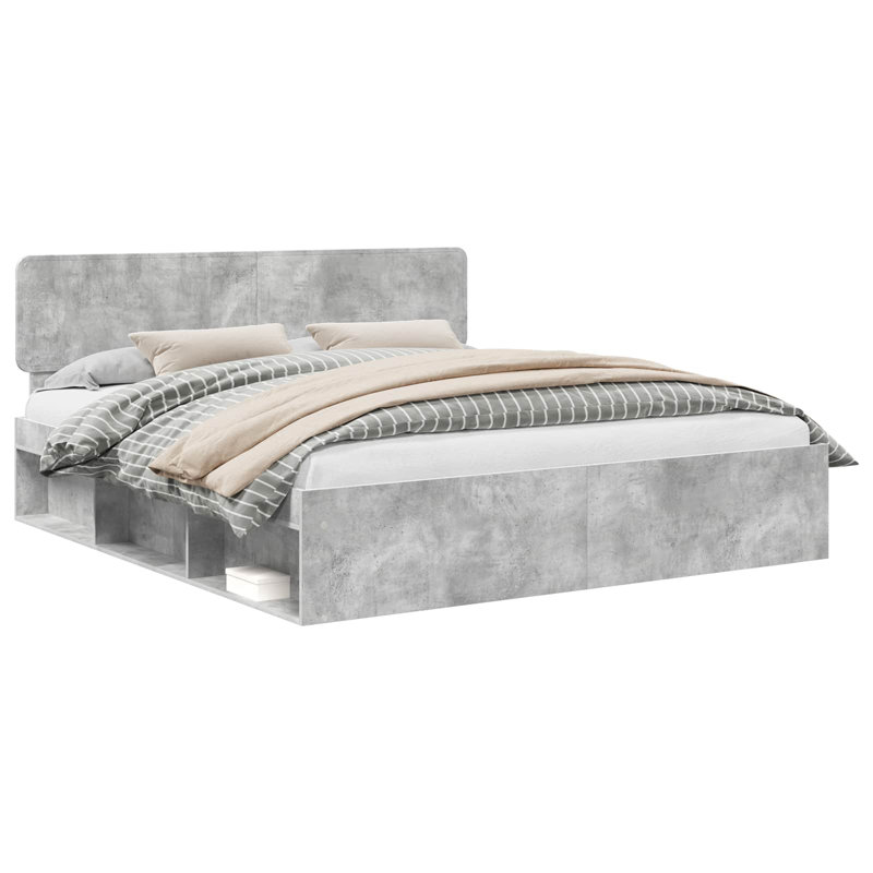 Solid Wood Bed, Concerte Grey, Kingsize (5')