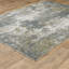 Tapis abstrait 3 pi x 5 pi bleu, gris, vert et beige