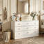 Commode 9 tiroirs 47,2 po de largeur avec poignées en bois massif
