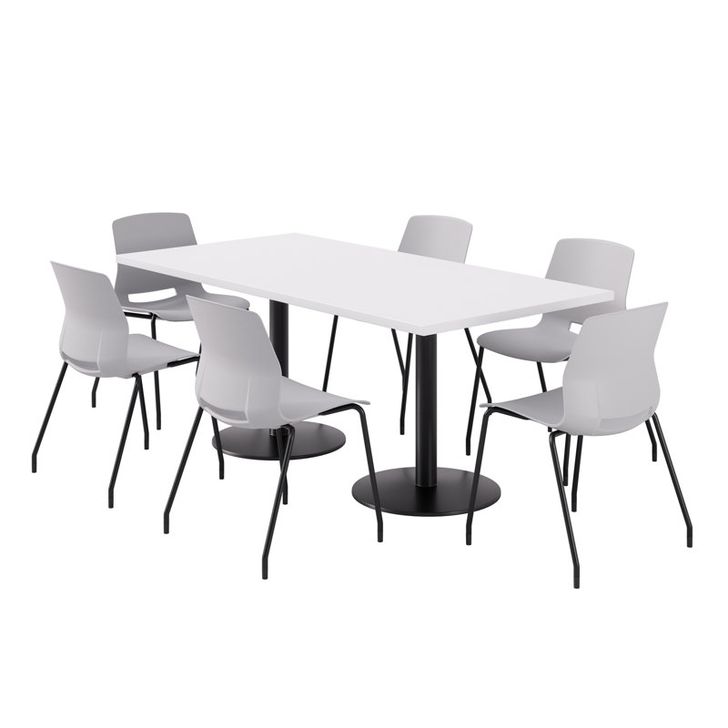 Ensemble repas pour 6 personnes, Gris / noir, Blanc