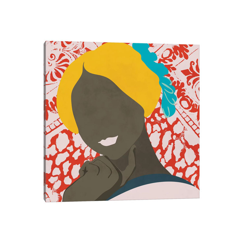 Femme avec motif par Ana Rut Bré - impression d'art graphique, Toile tendue, Aucun mat, H 37 po x l 37 po x P 1,5 po