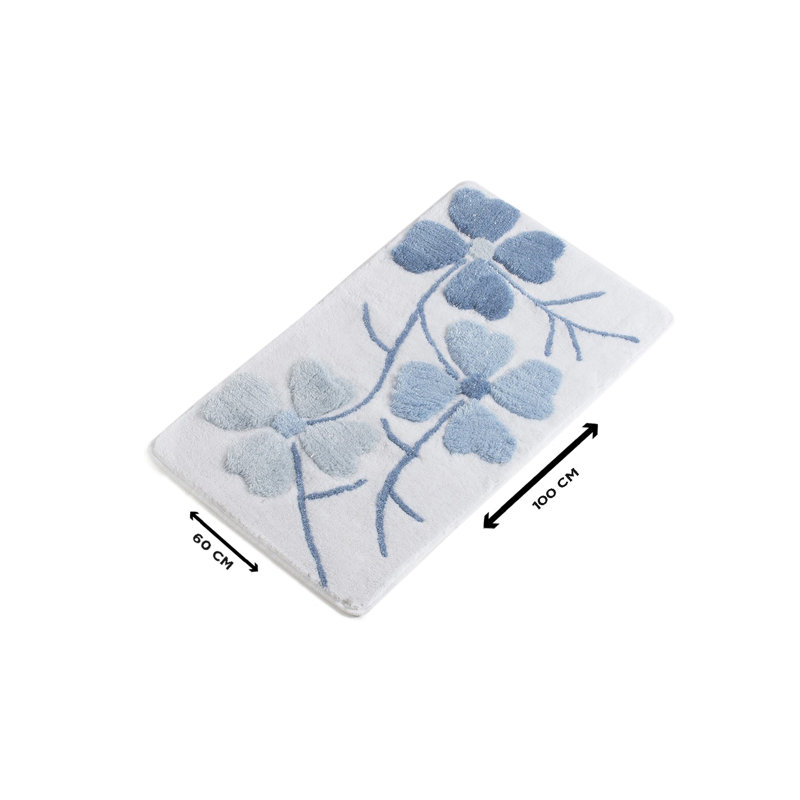 Alon Non-Slip Bath Mat, Blue/White