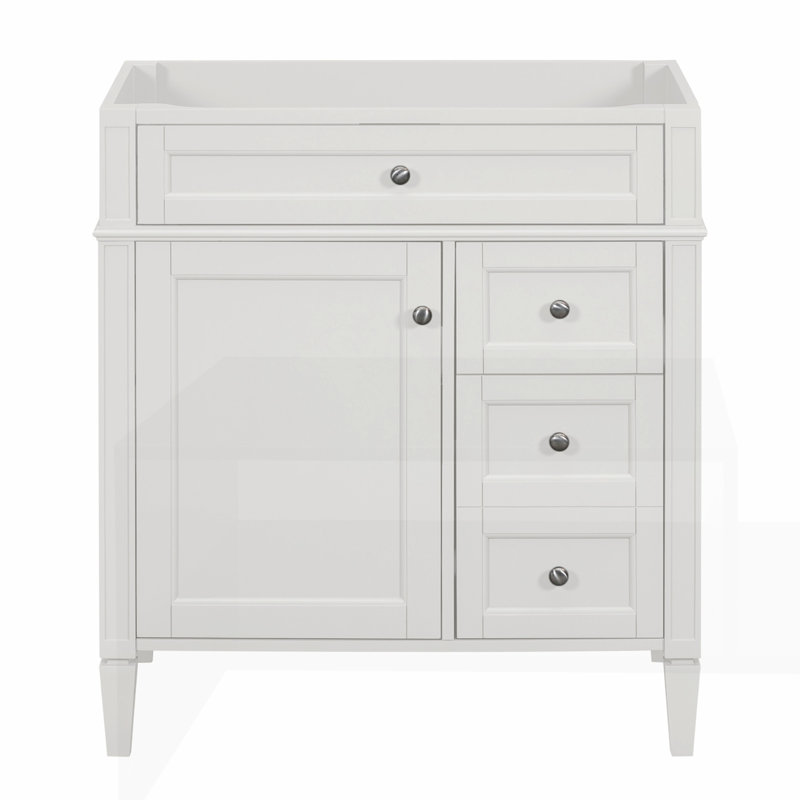 30" Bathroom Vanity without Top Sink, White
