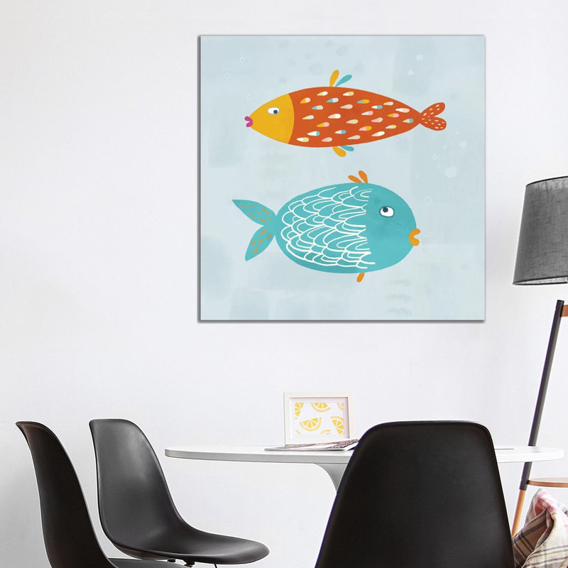 «Sarcastic Fish» par Nic Squirrell - impression d'art graphique, H 37 po x l 37 po x P 1,5 po, Toile tendue, Pas de tapis