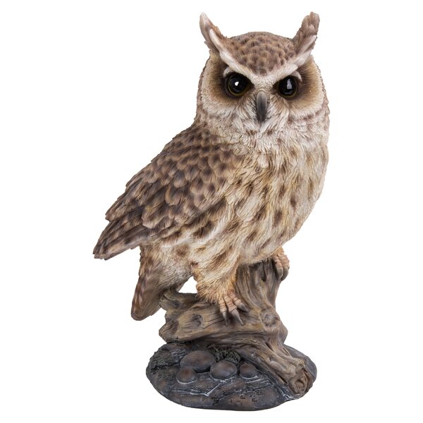 Hi-Line Gift Ltd. Long Eared Owl on Stump Statue & Reviews | Wayfair
